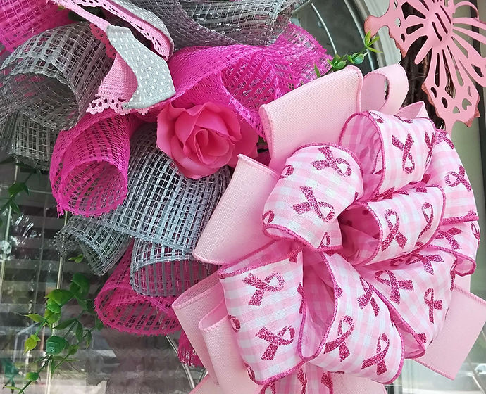 Breast Cancer Awareness Grapevine Wreath
