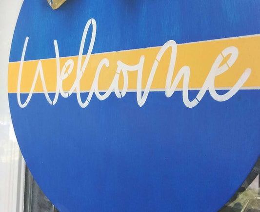 Welcome wreath front door hanger Summer wreath