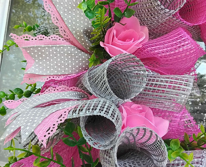Breast Cancer Awareness Grapevine Wreath