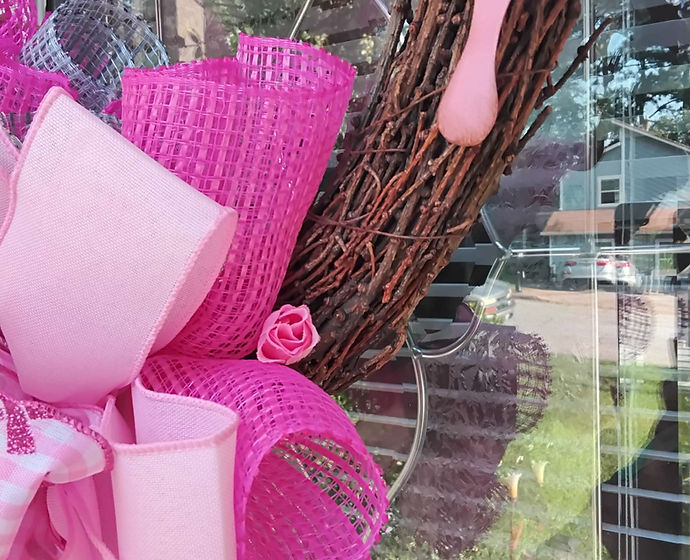 Breast Cancer Awareness Grapevine Wreath