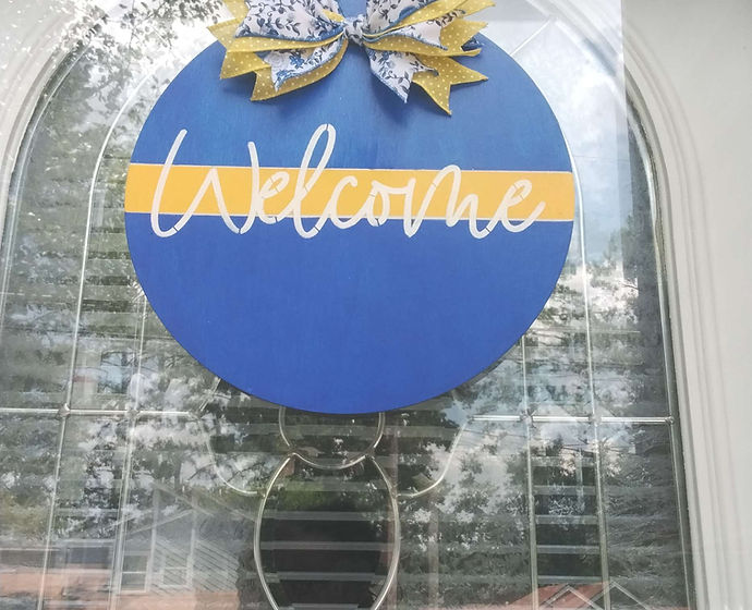 Welcome wreath front door hanger Summer wreath