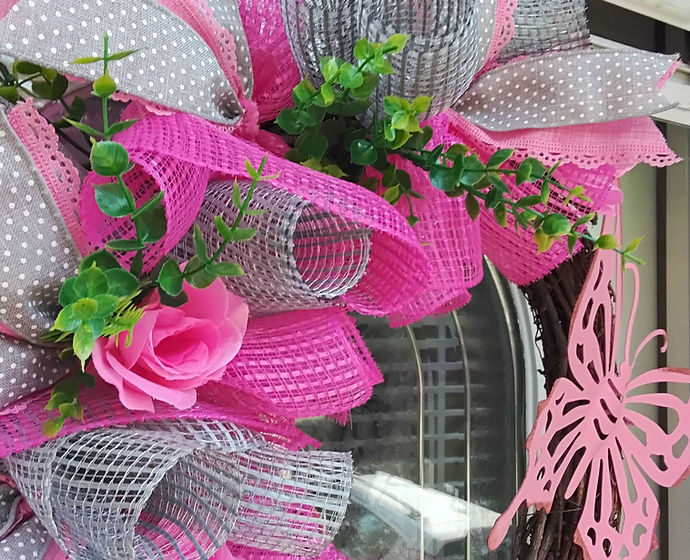 Breast Cancer Awareness Grapevine Wreath