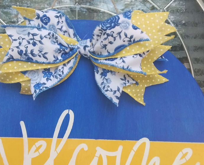 Welcome wreath front door hanger Summer wreath