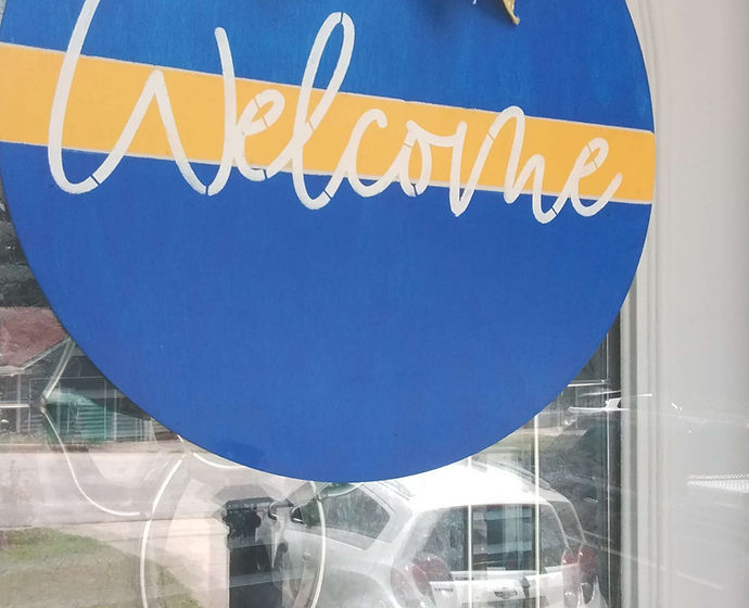 Welcome wreath front door hanger Summer wreath
