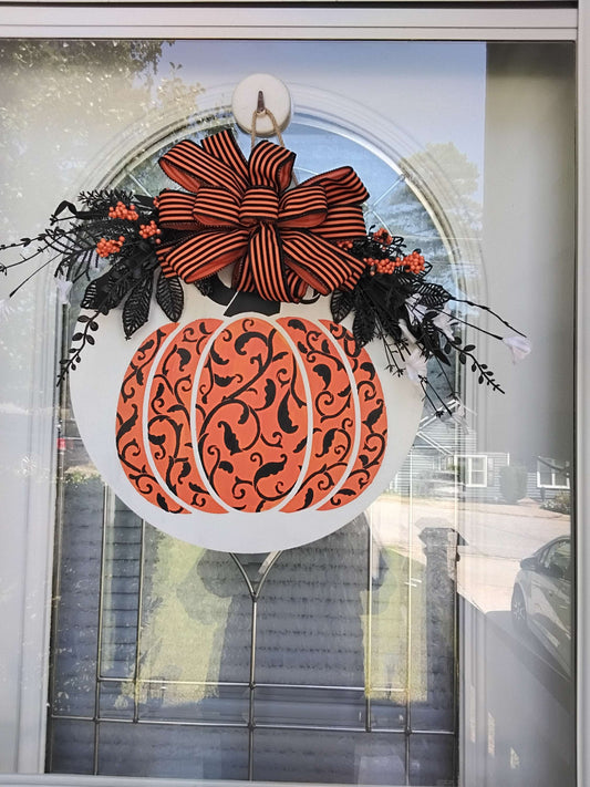 Elegant Pumpkin Door Hanger