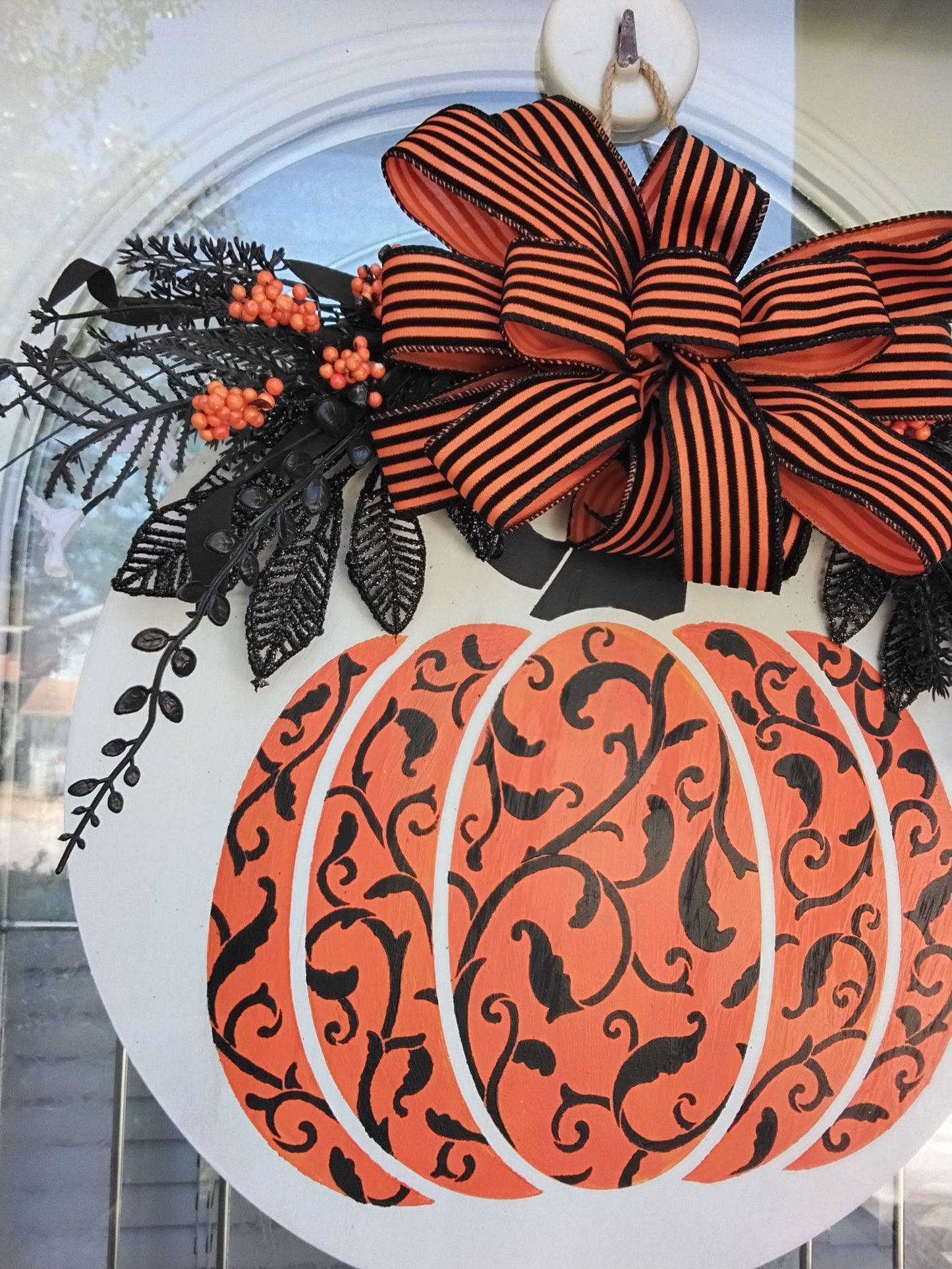 Elegant Pumpkin Door Hanger