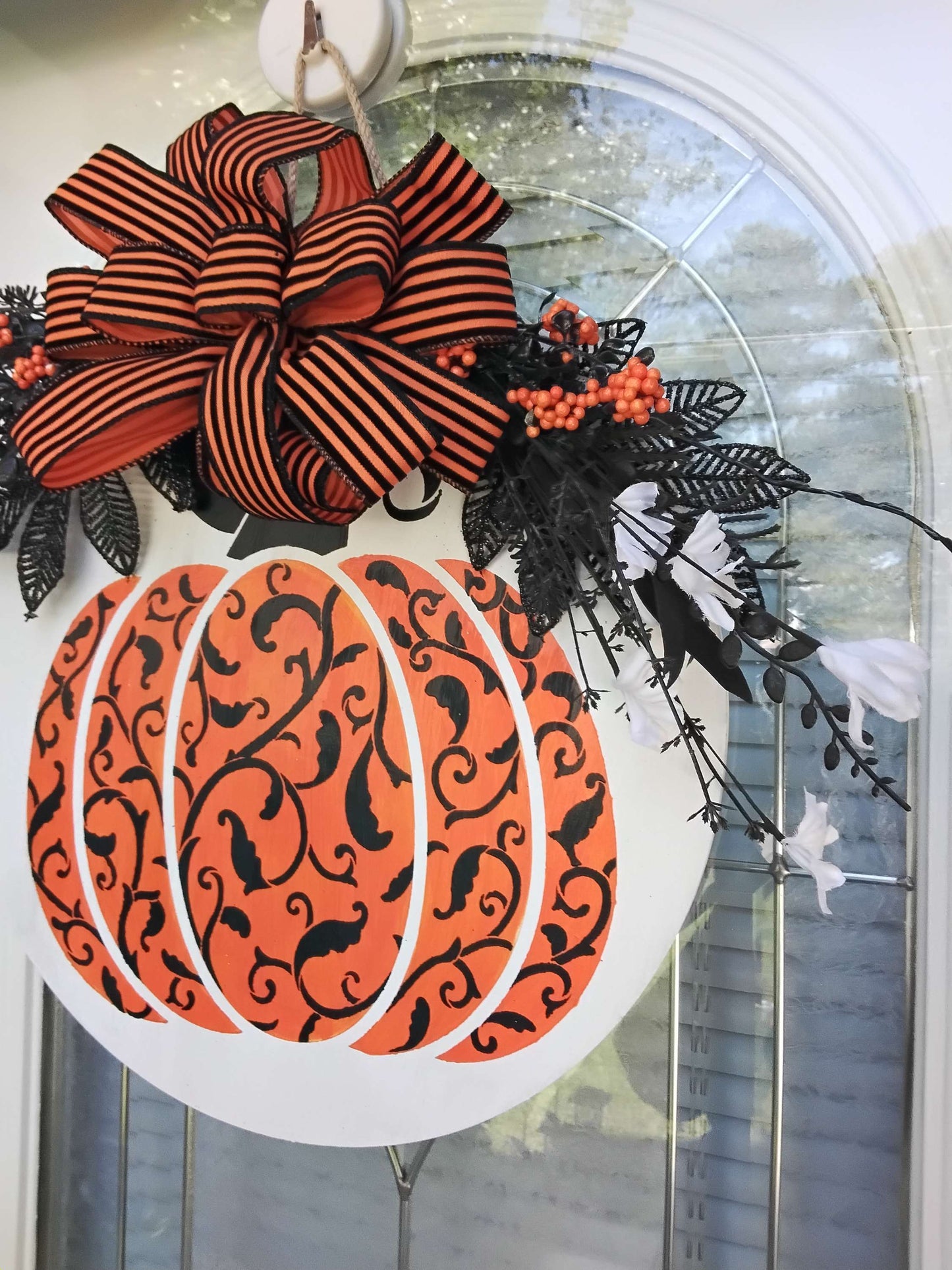 Elegant Pumpkin Door Hanger