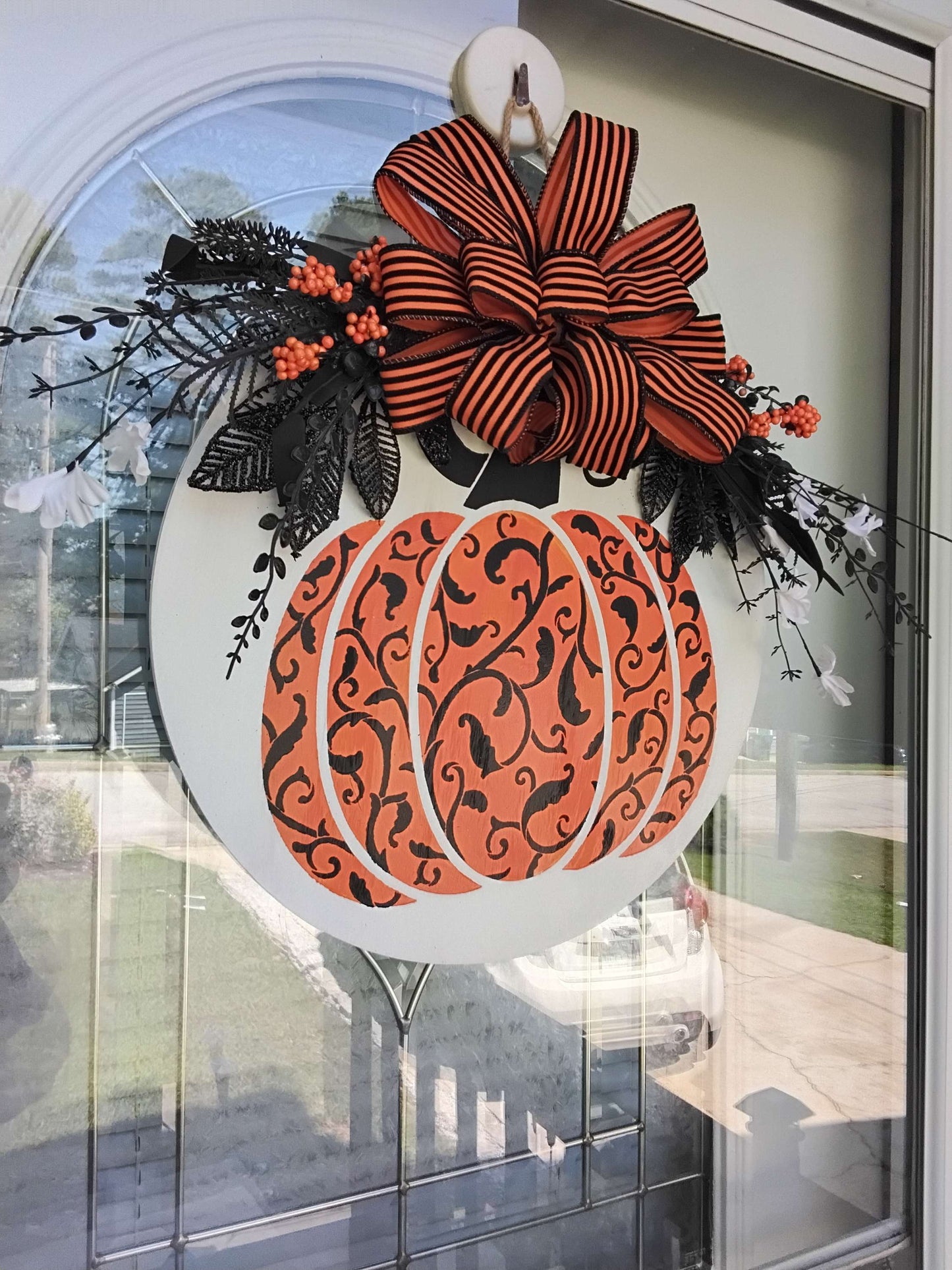 Elegant Pumpkin Door Hanger
