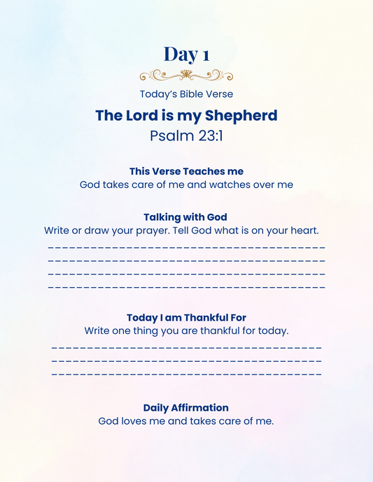 Children's Prayer Journal | Daily Bible Activity, Christian Printable (PDF Download)