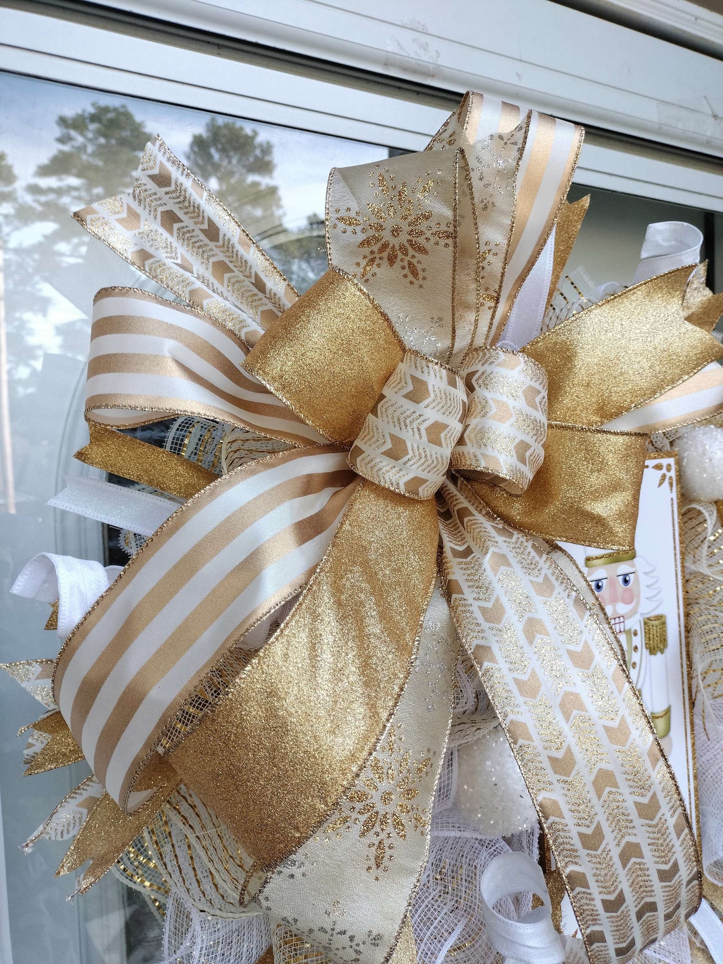 Elegant Gold Nutcracker Christmas Wreath