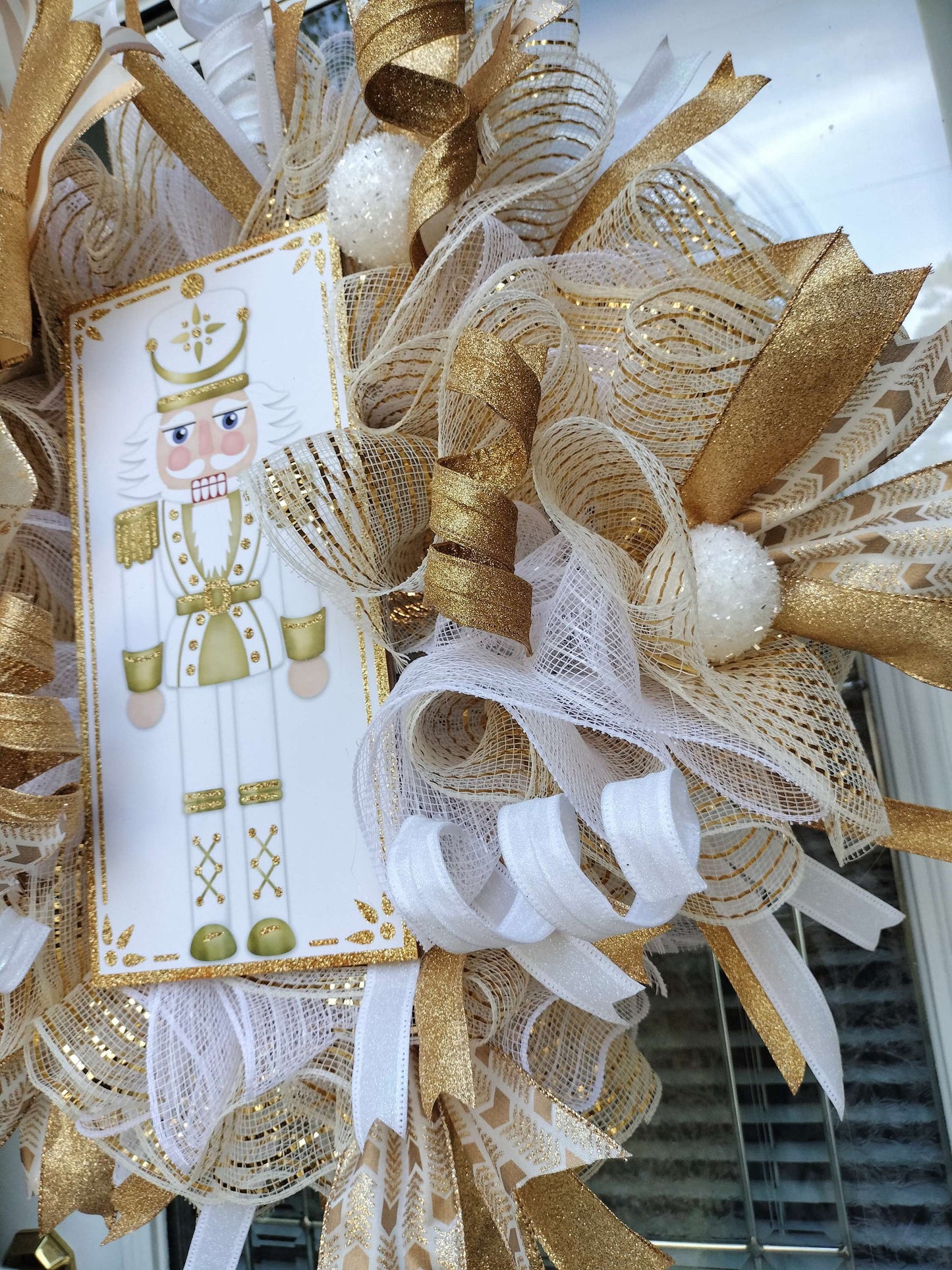 Elegant Gold Nutcracker Christmas Wreath