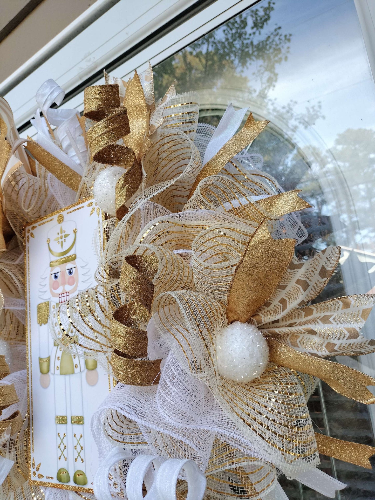 Elegant Gold Nutcracker Christmas Wreath