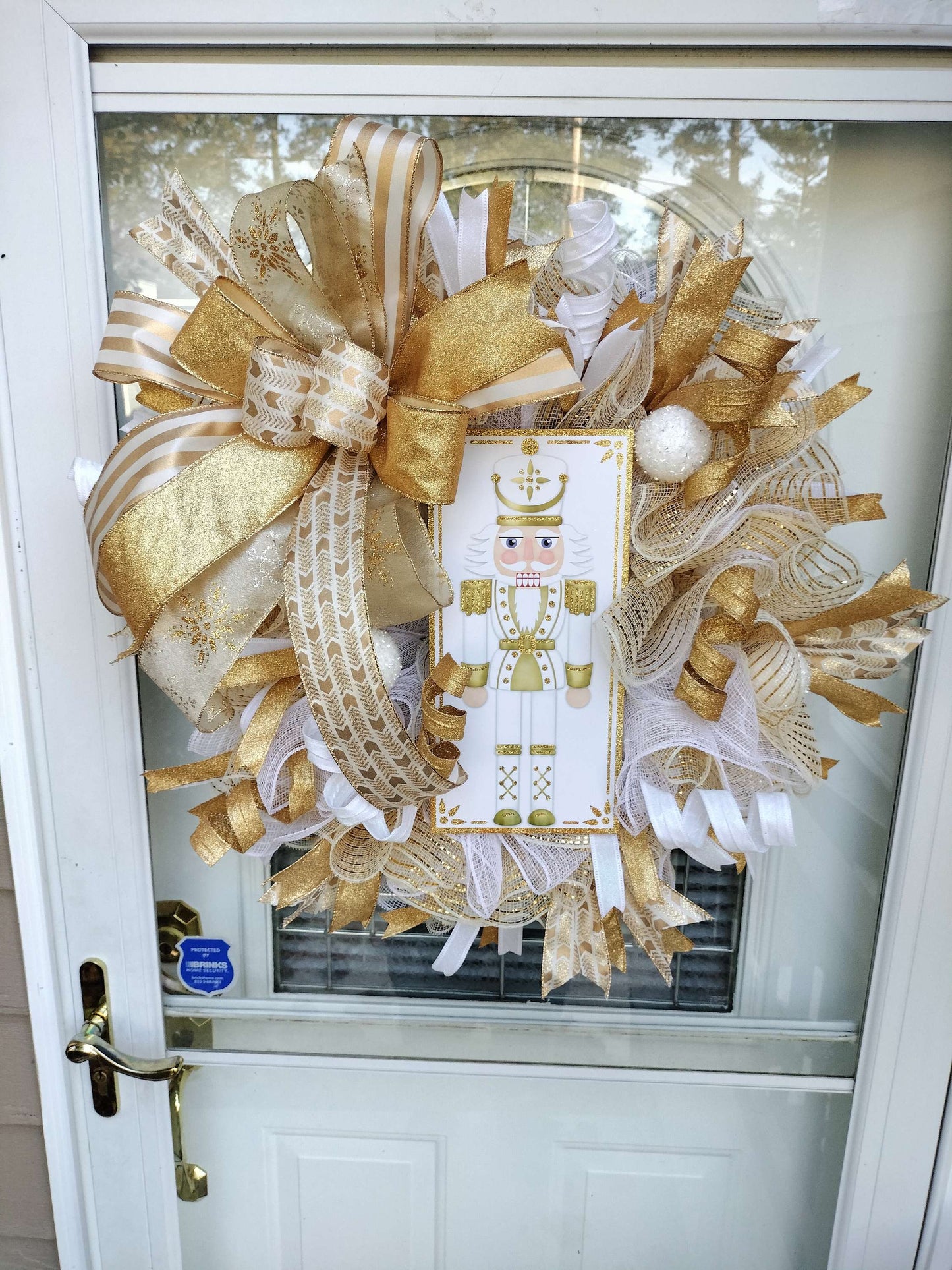 Elegant Gold Nutcracker Christmas Wreath