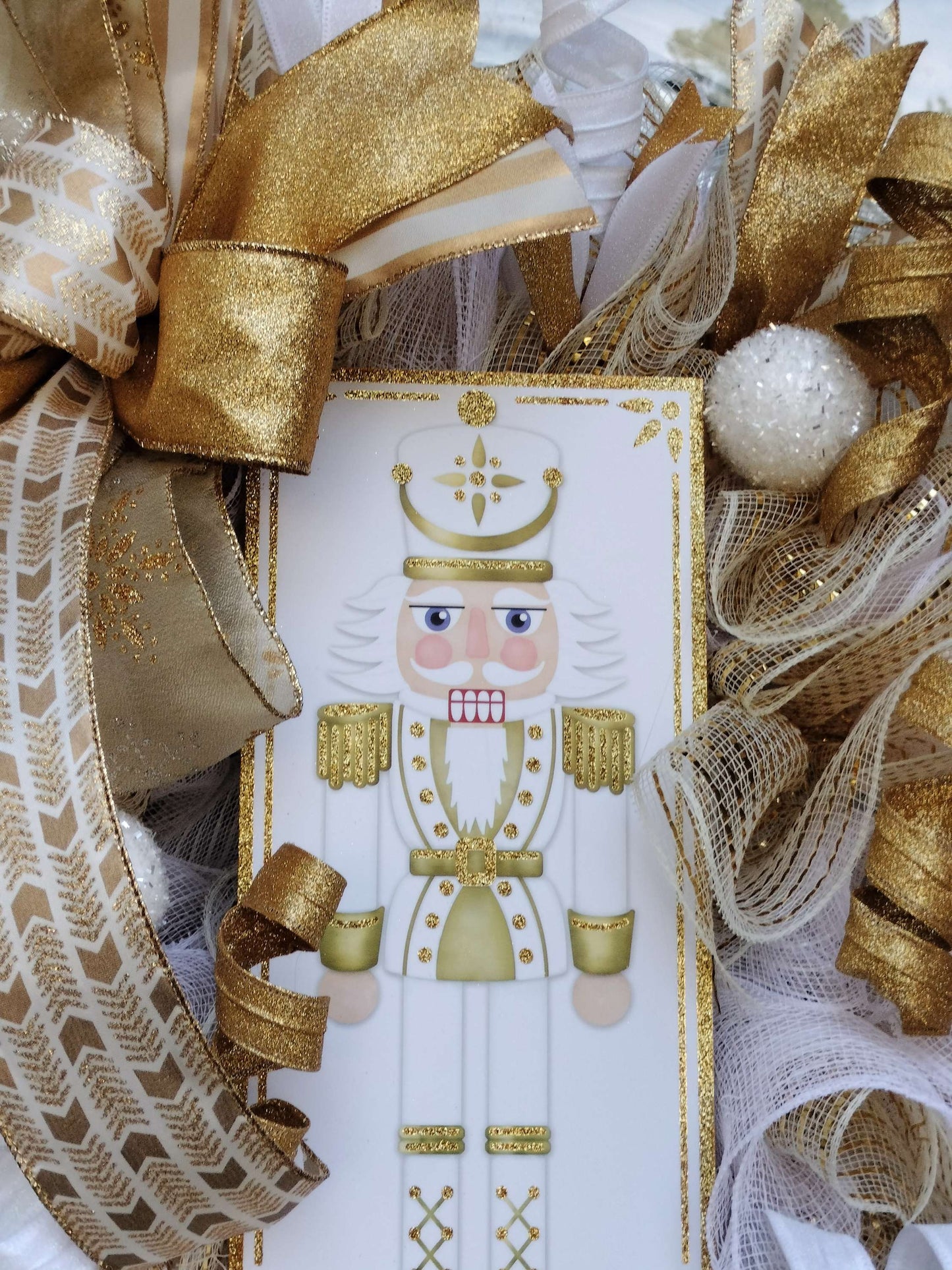 Elegant Gold Nutcracker Christmas Wreath