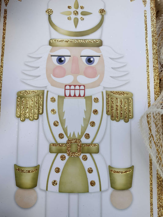 Elegant Gold Nutcracker Christmas Wreath