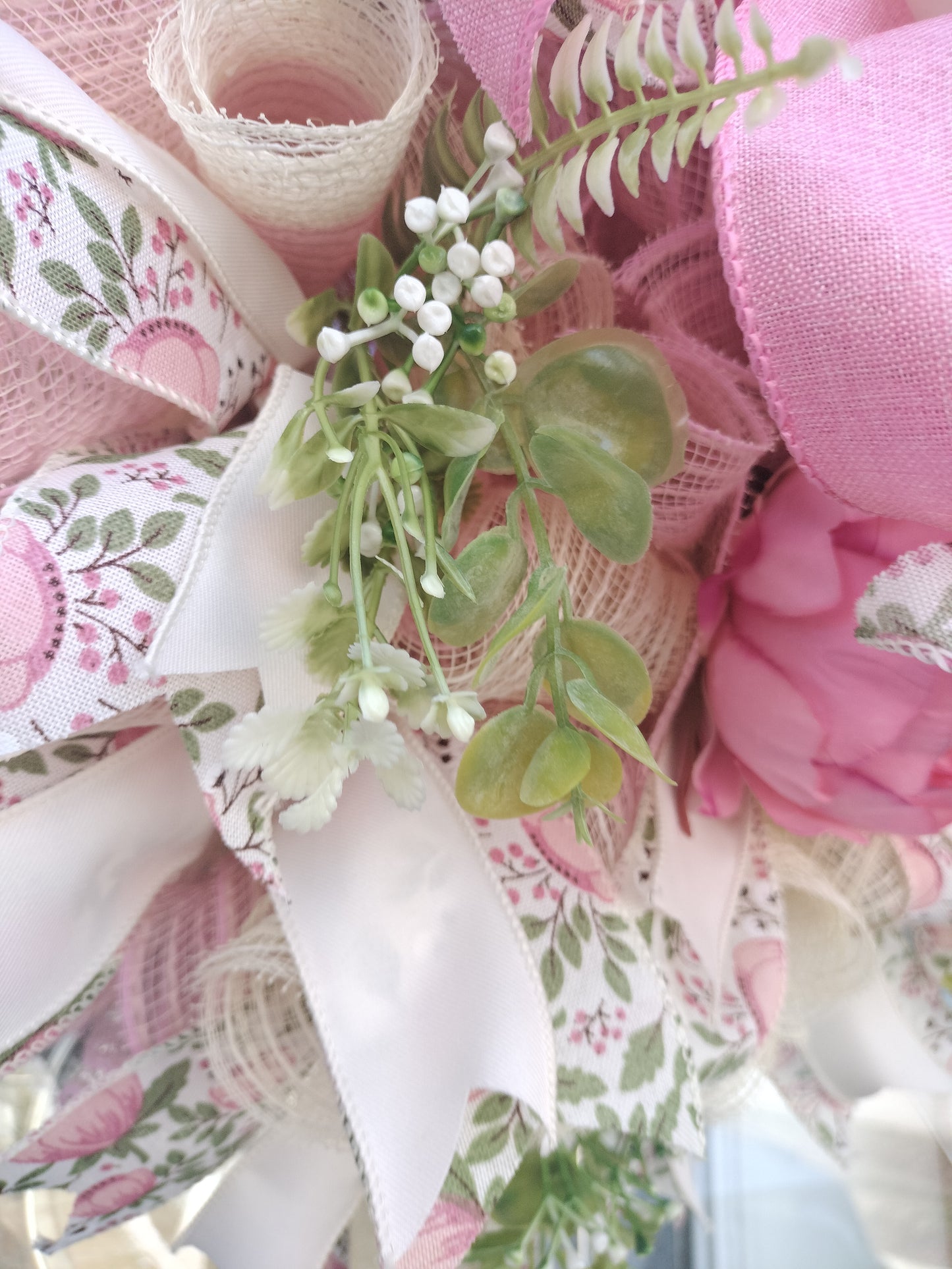 Pink Floral Peony Pixie Wreath