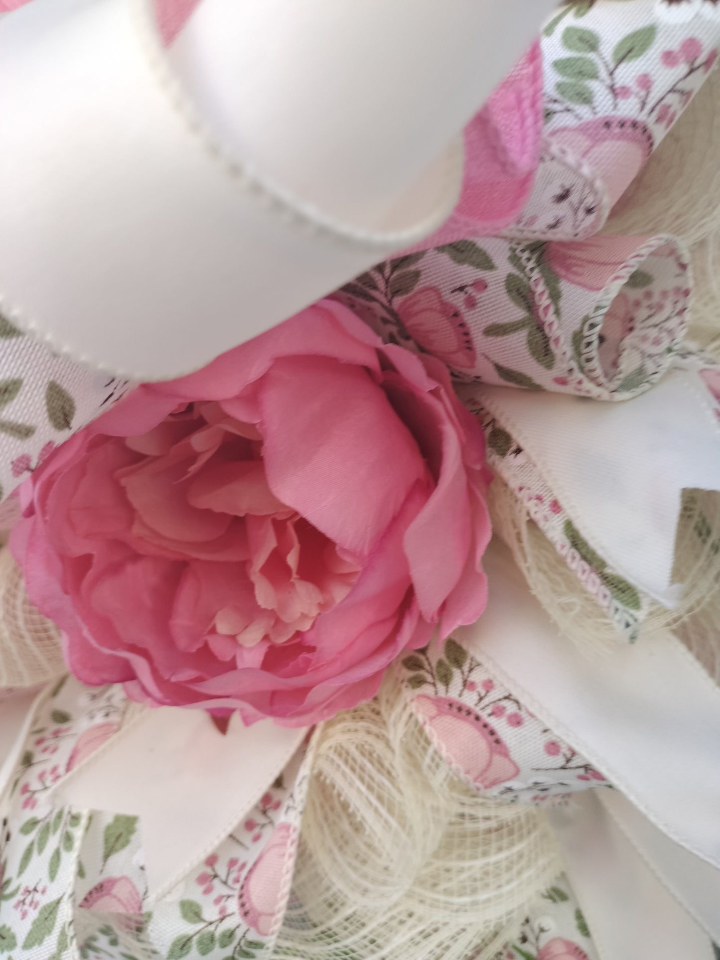 Pink Floral Peony Pixie Wreath