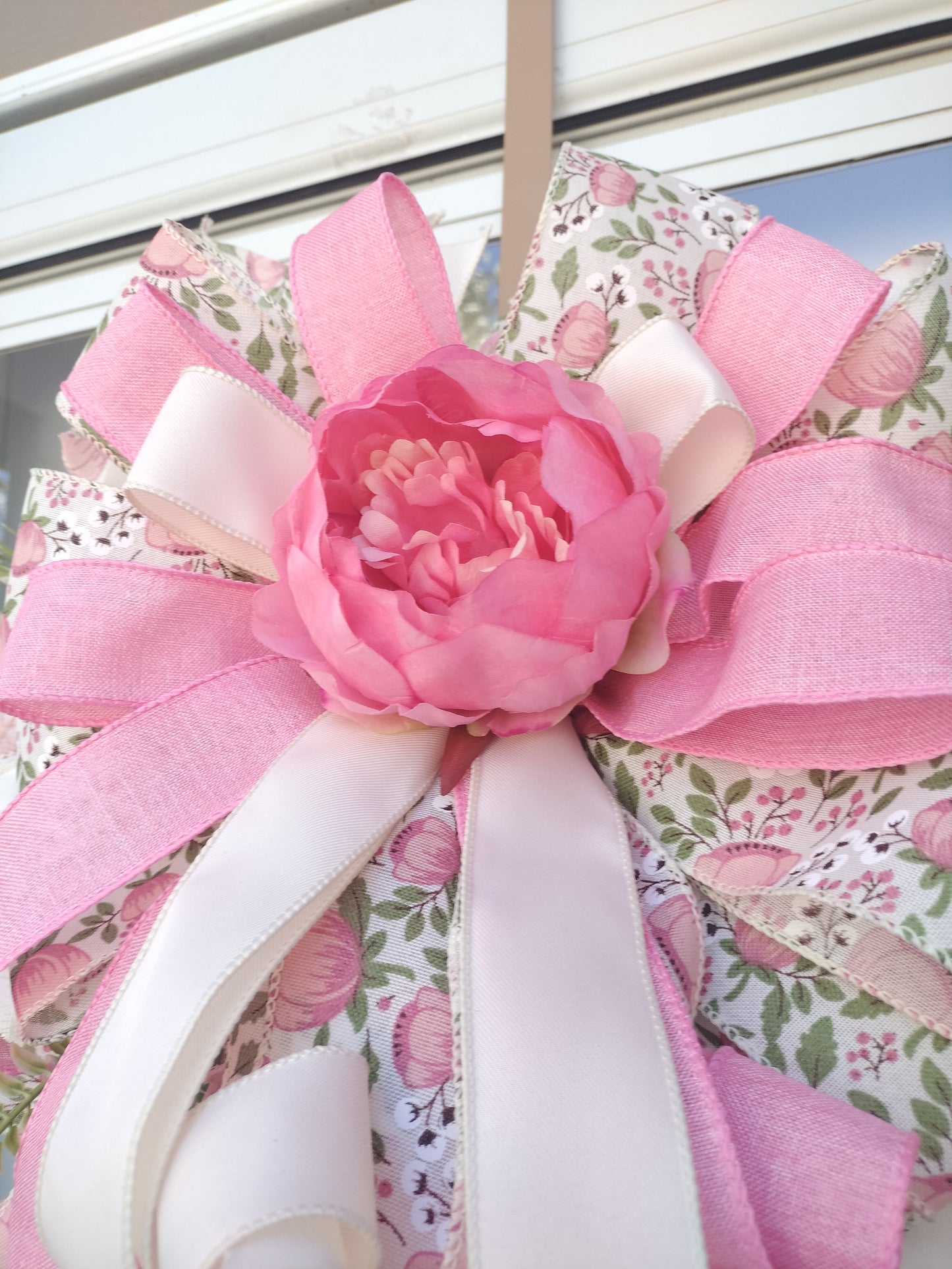 Pink Floral Peony Pixie Wreath