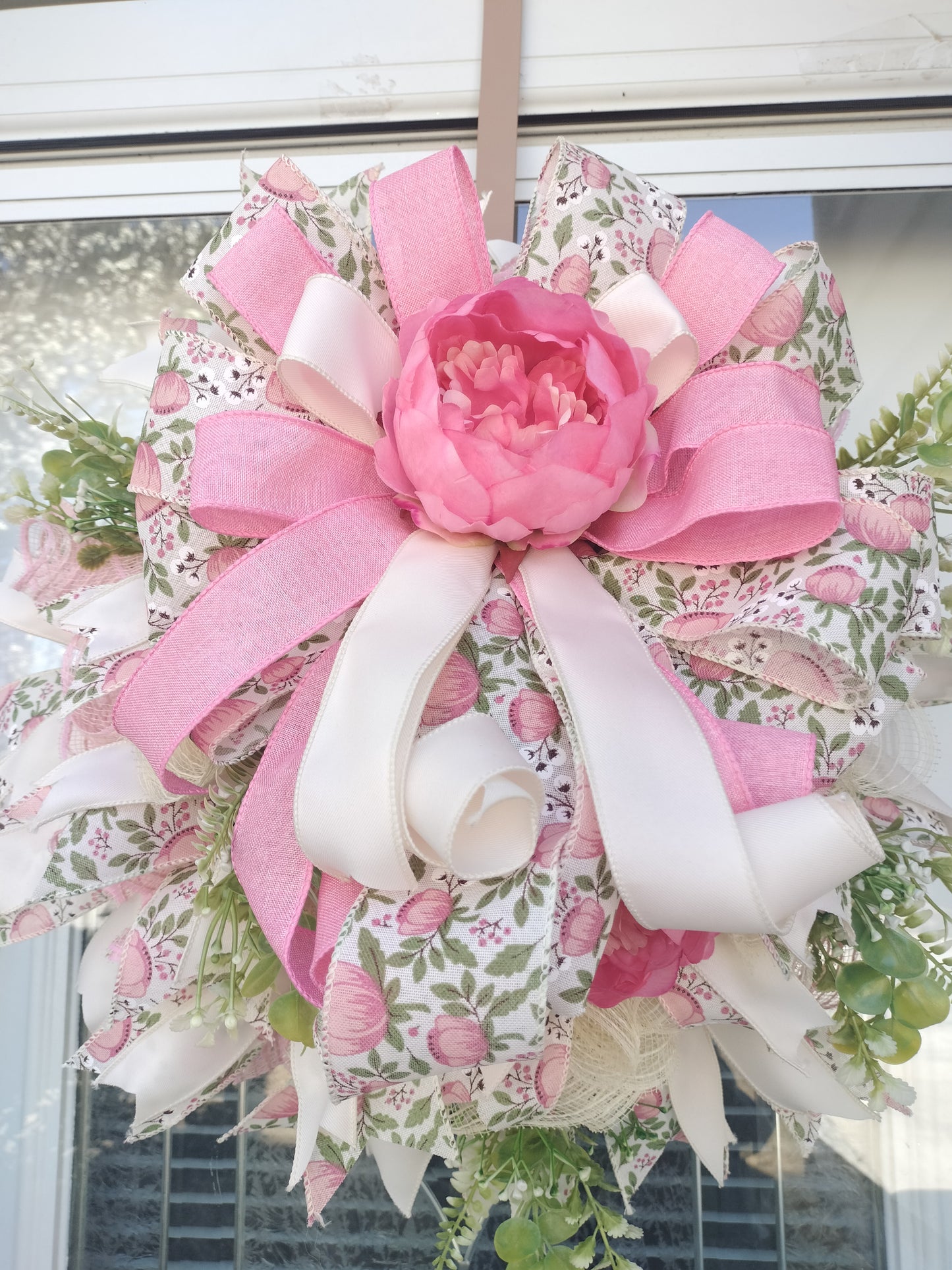 Pink Floral Peony Pixie Wreath