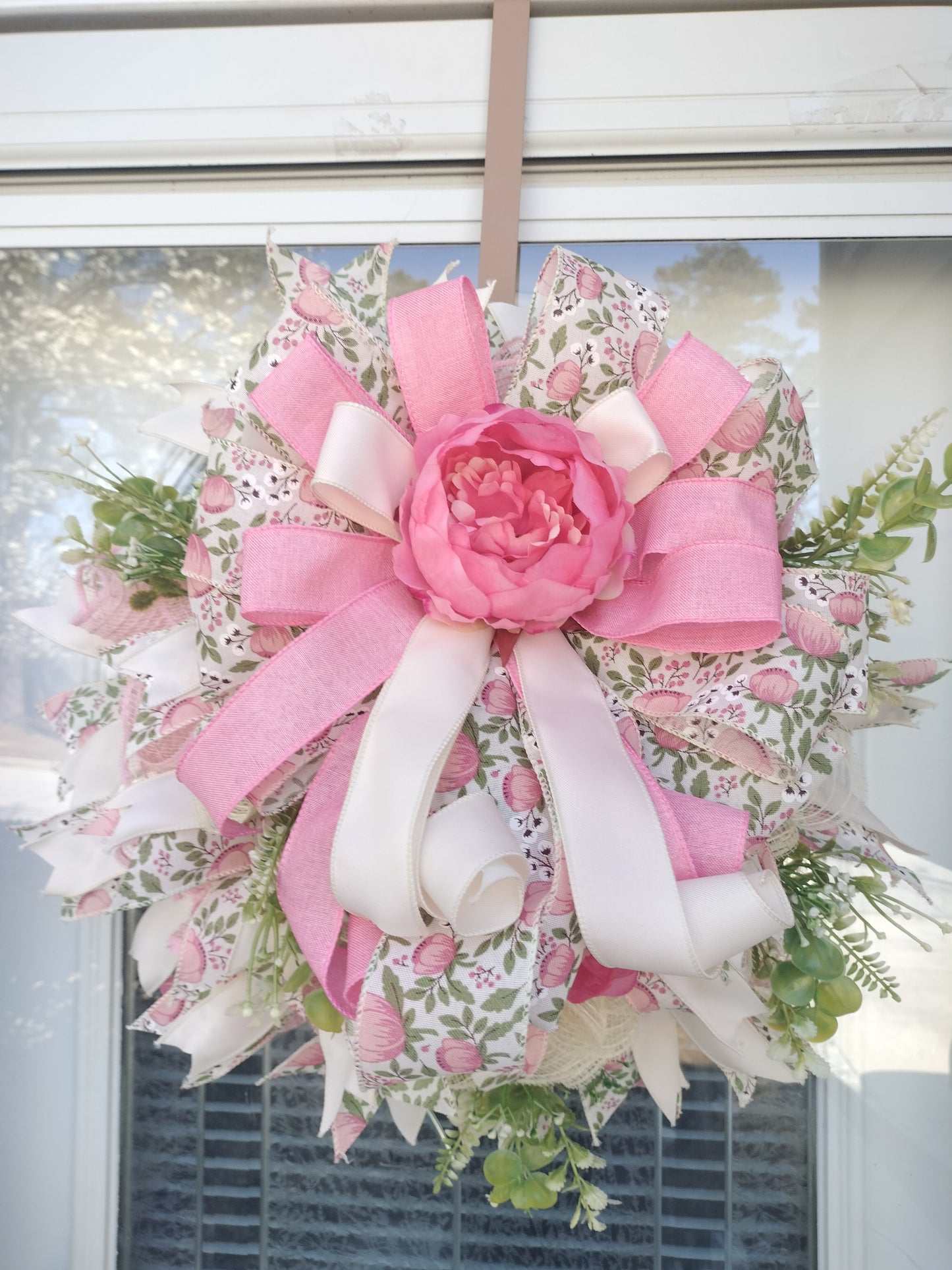 Pink Floral Peony Pixie Wreath