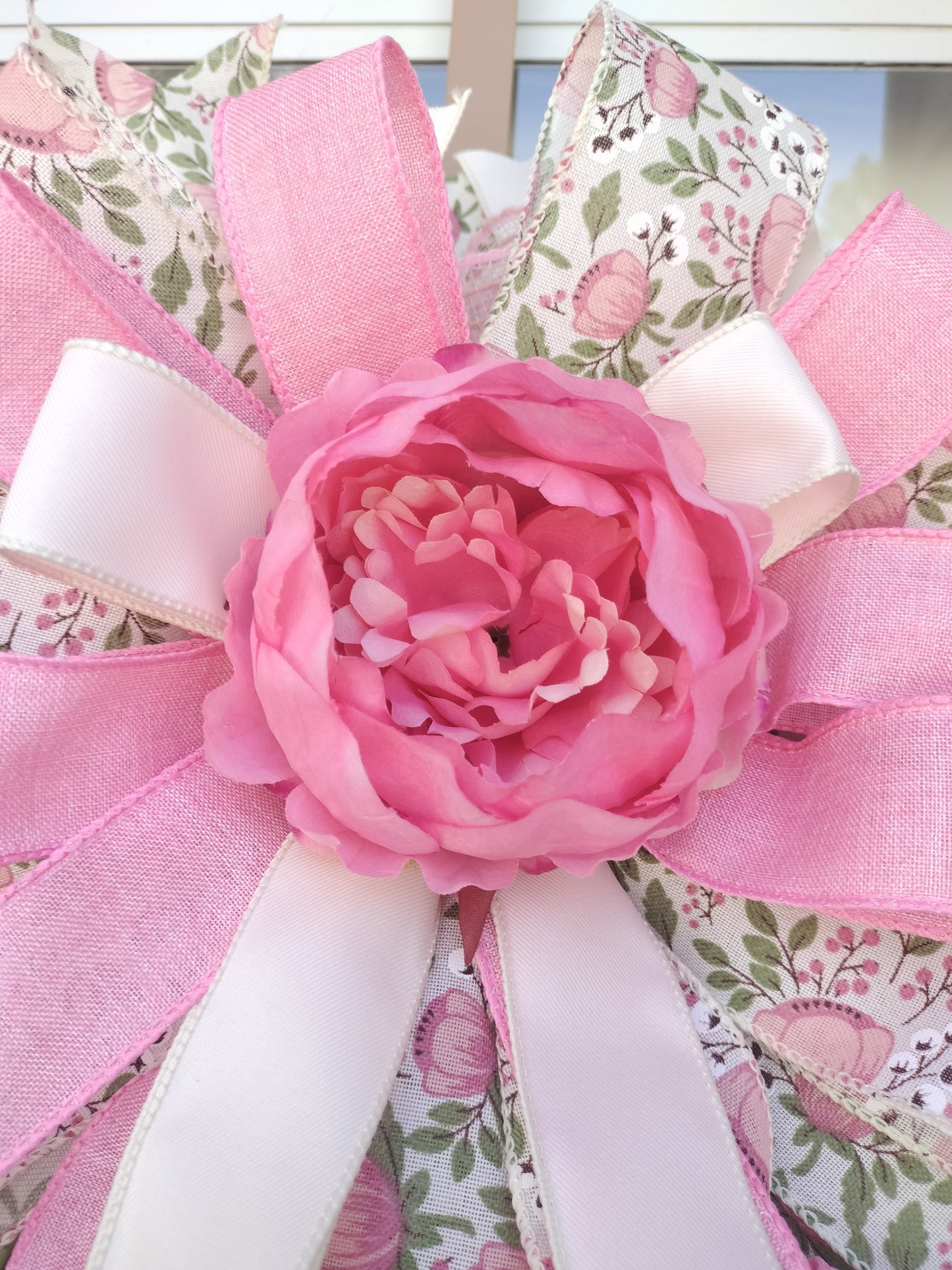 Pink Floral Peony Pixie Wreath
