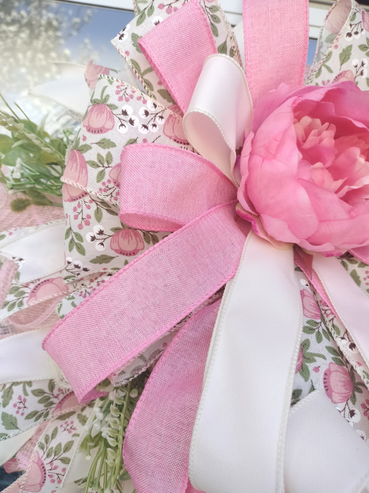 Pink Floral Peony Pixie Wreath