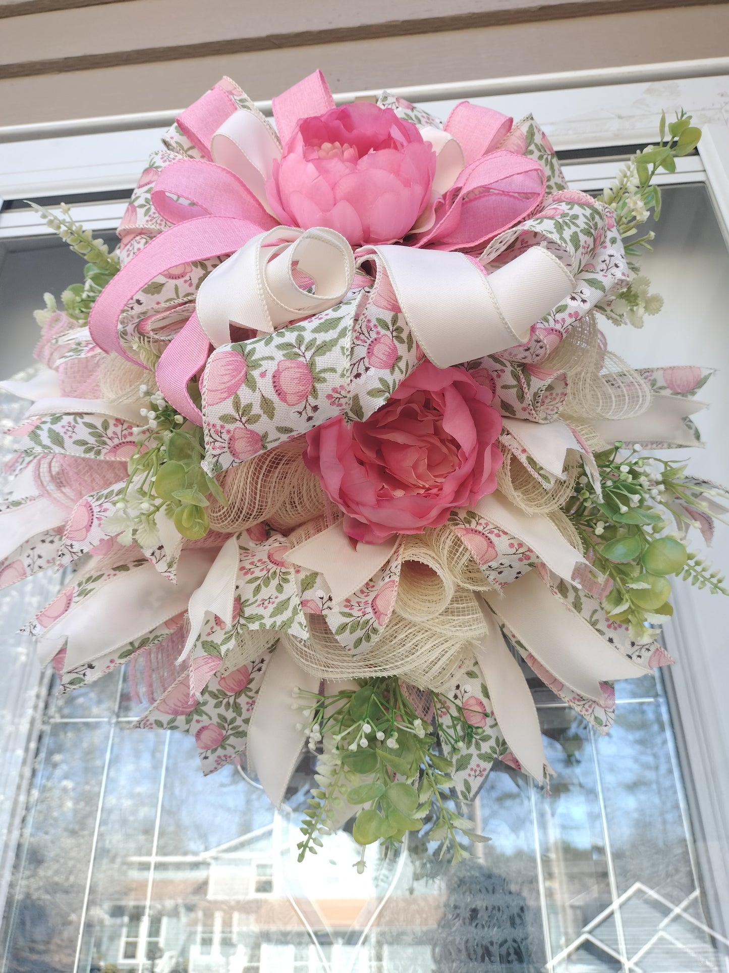 Pink Floral Peony Pixie Wreath