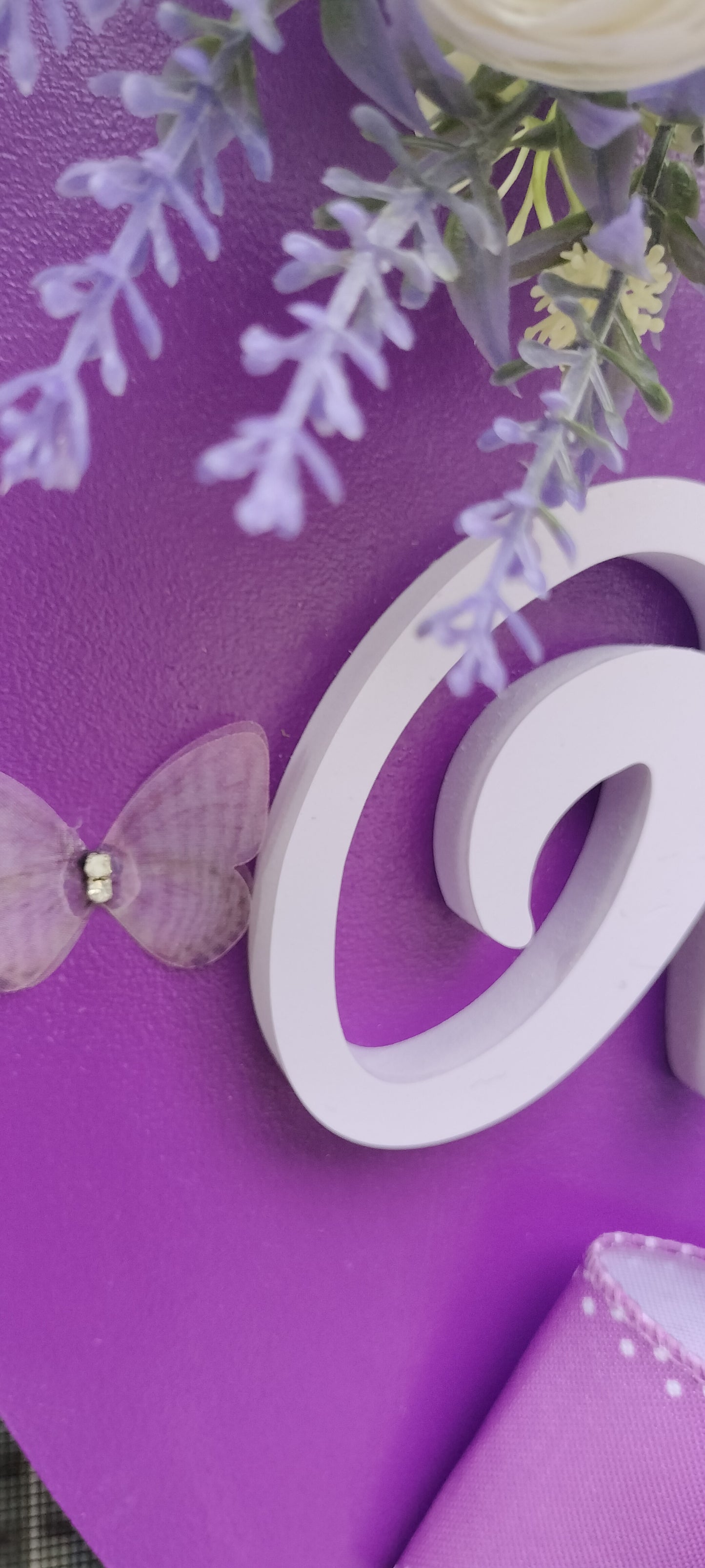 Purple Floral Welcome Door Hanger