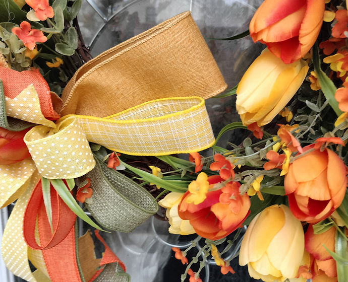 Spring Wreath, Front Door, Floral Wreath