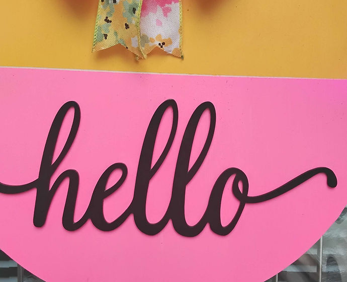 Floral "Hello" Door Hanger