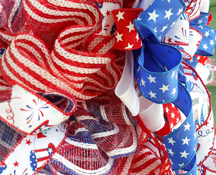 Patriotic Gnome Wreath, 4th of July Wreath,