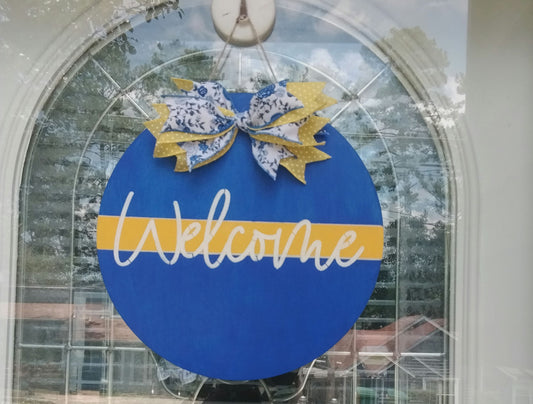 Welcome wreath front door hanger Summer wreath