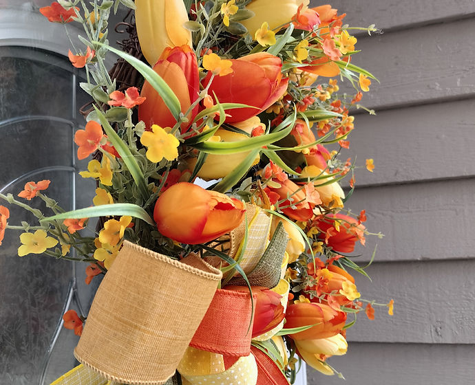 Spring Wreath, Front Door, Floral Wreath