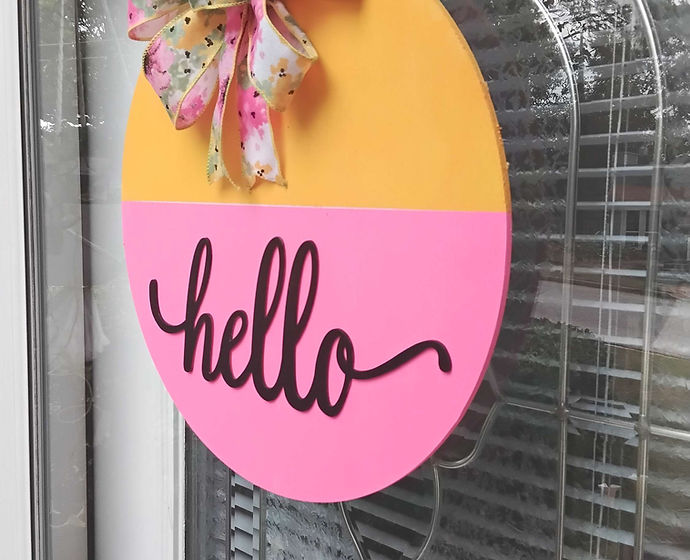 Floral "Hello" Door Hanger