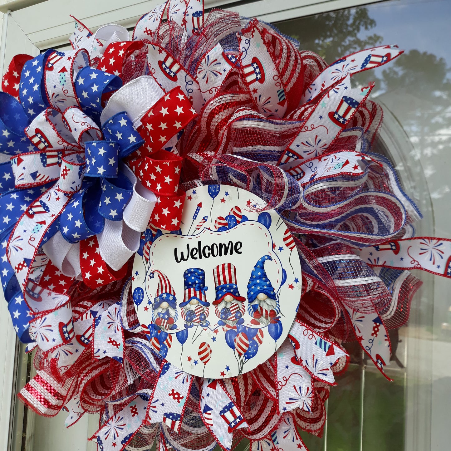 Patriotic Gnome Wreath, 4th of July Wreath,