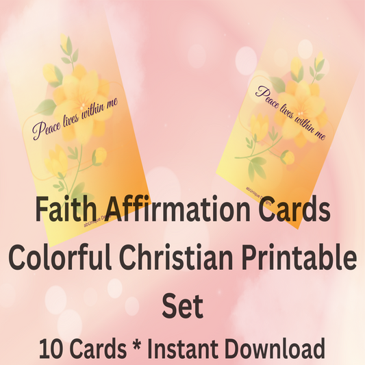 Faith Affirmation Cards Printable, Christian Affirmations, Bible Verse Cards, Instant Download