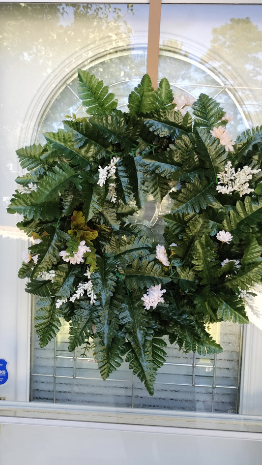 Elegant Green Fern Grapevine Wreath (Custom Order Pete)