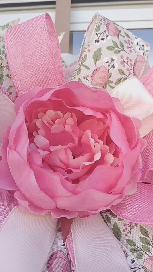 Pink Floral Peony Pixie Wreath