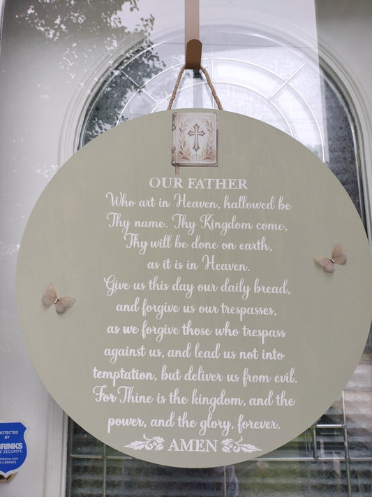 Our Father" Lord Prayer Door Sign